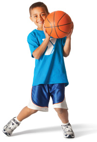 boy playing basketball