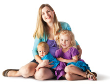 mom with two kids